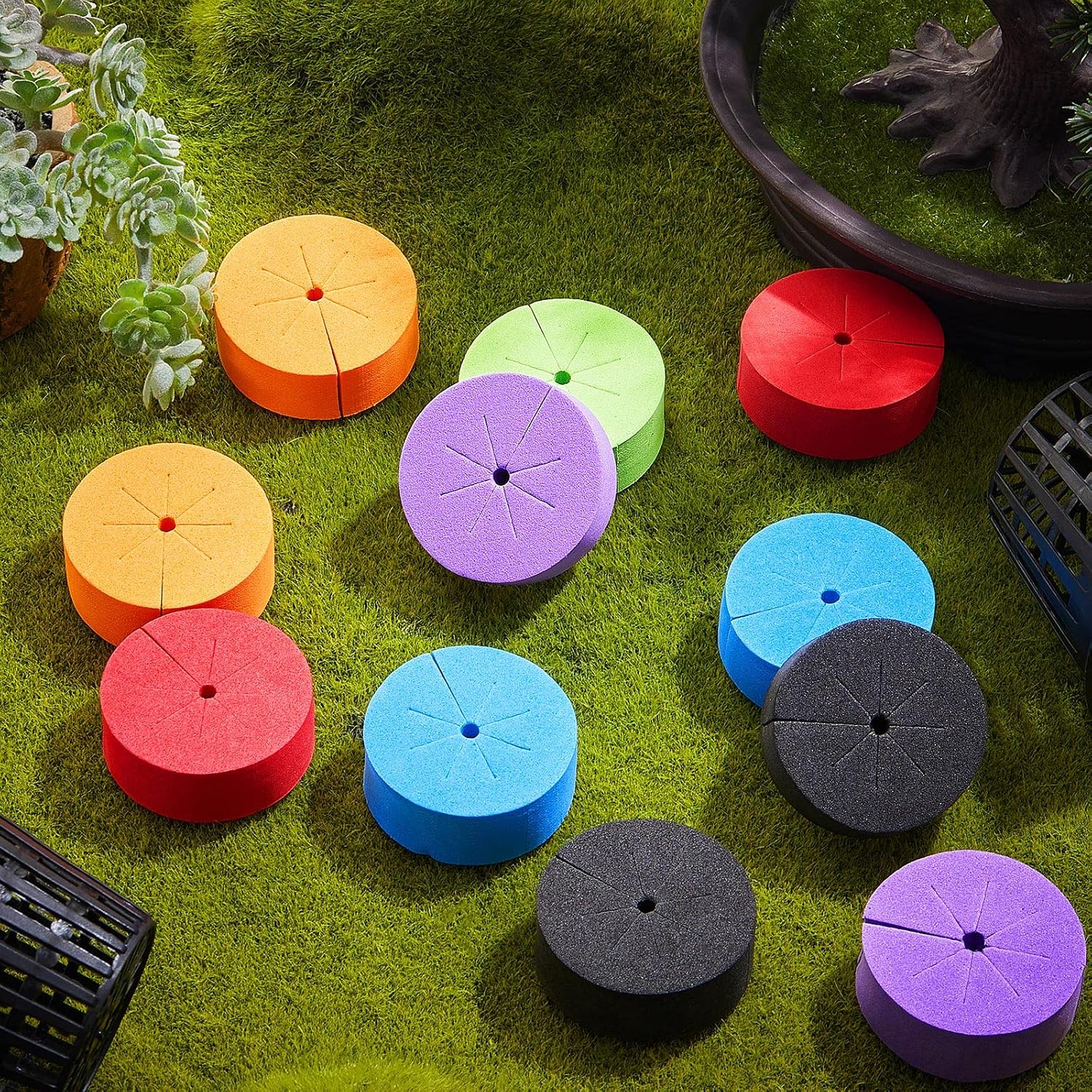 Lallisa 240 Pcs Clone Collars 2 Inch Foam Inserts for Hydroponic Cloning Machines Fits 2" Net Pots Reusable Collars for