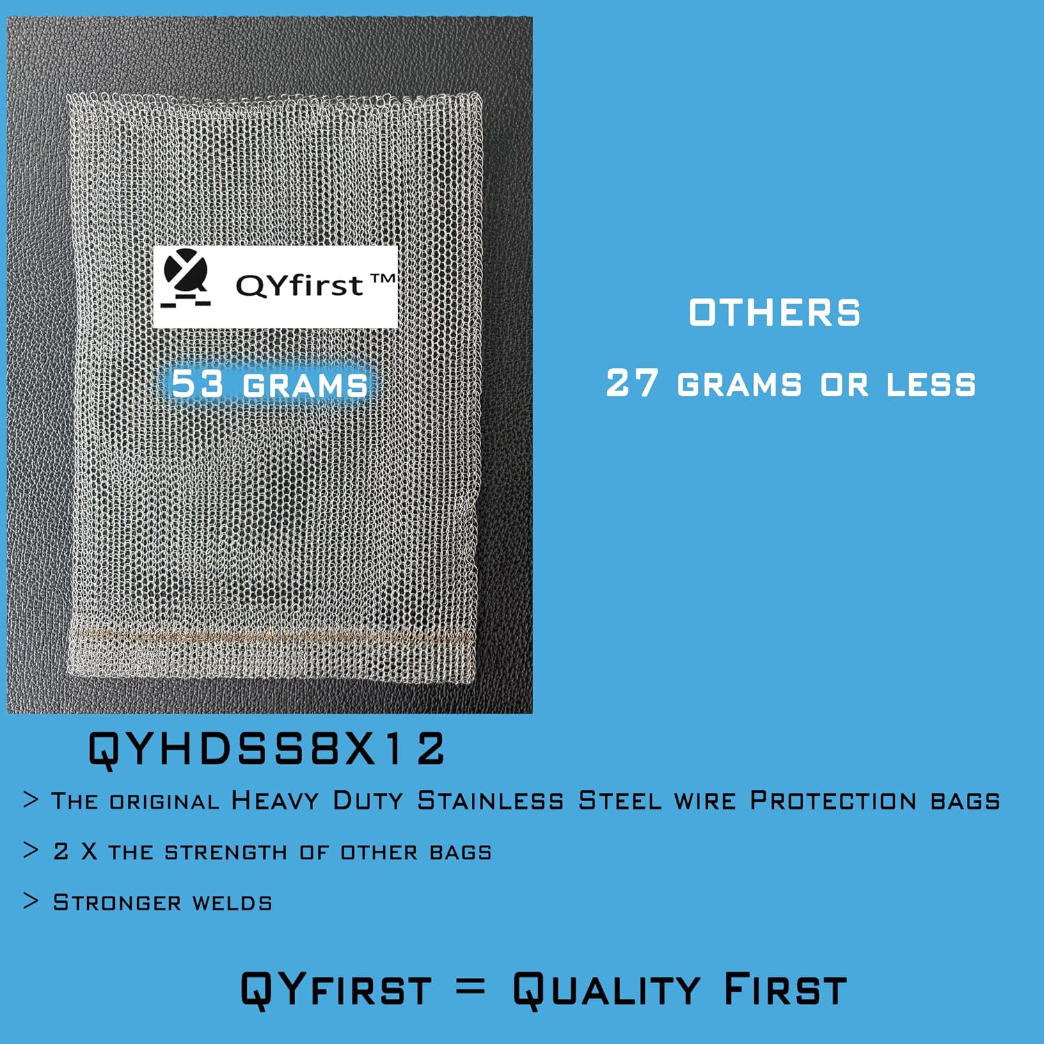 Fruit Protection Wire mesh Bags, QYHDSS8X12, Offers 100% Protection for Fruits, Berries, Roots and Vegetables.