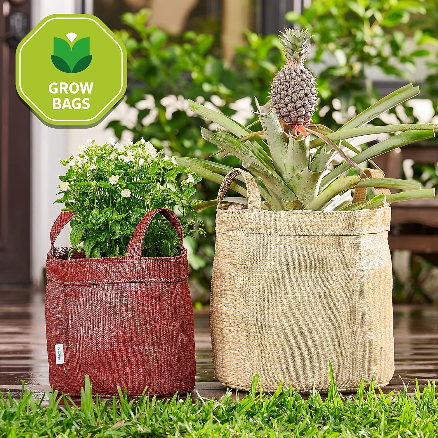 Coolaroo 2-Pack 10 Gallon Heavy Duty Plant Tomato Potato and Other Vegetables and Fruits Breathable Fabric Grow Planter