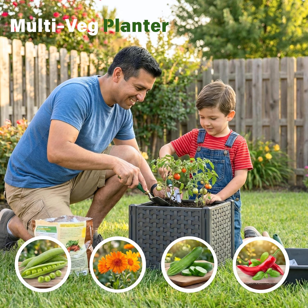 Tomato Planter Box with Trellis 41.3", Tomato Garden Bed with Planters Cage | Raised Garden Bed, Tomato Planter Box
