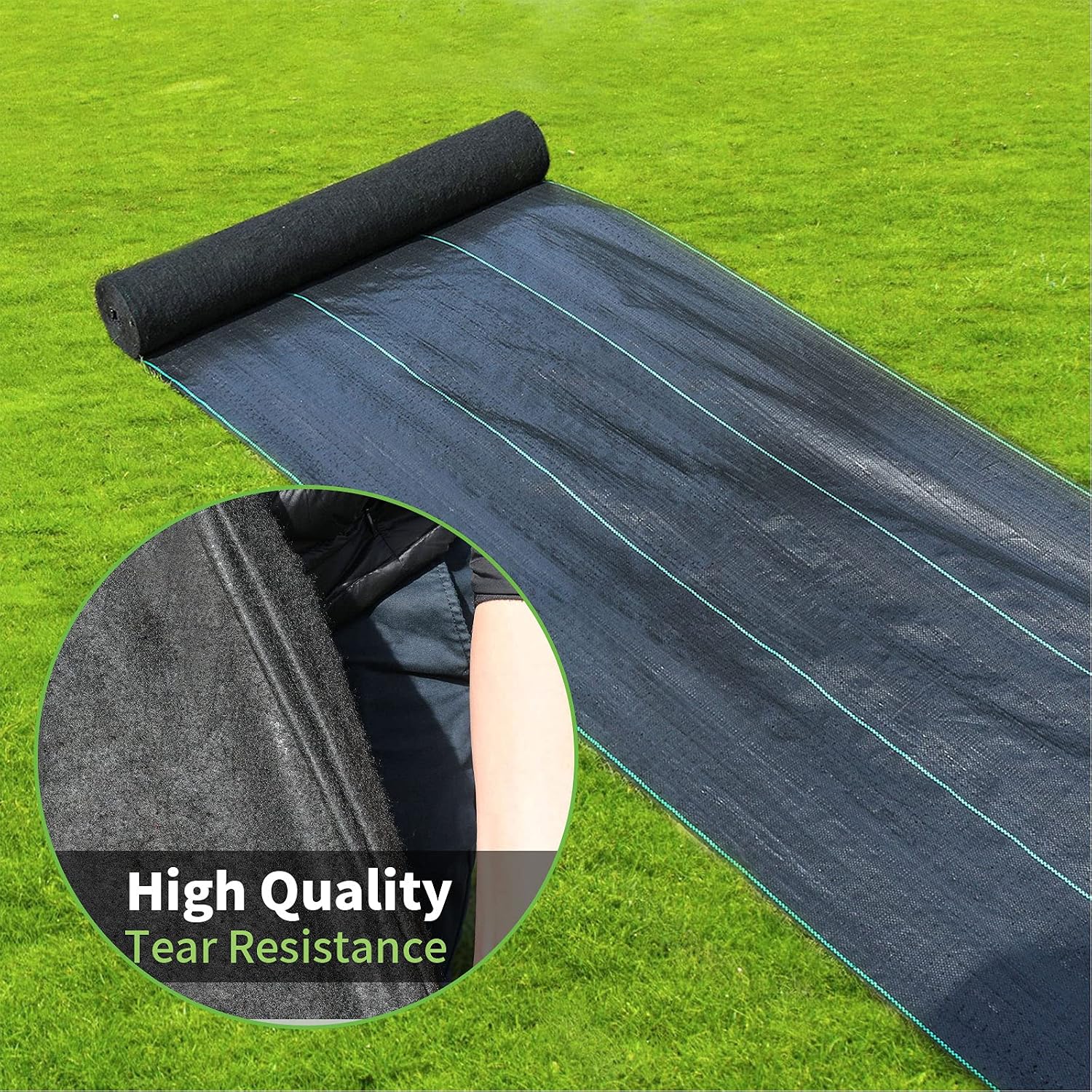 4ftx100ft Weed Barrier Landscape Fabric Heavy Duty, 3.2oz Weed Barrier Fabric, Easy Setup Woven Garden Weed Fabric