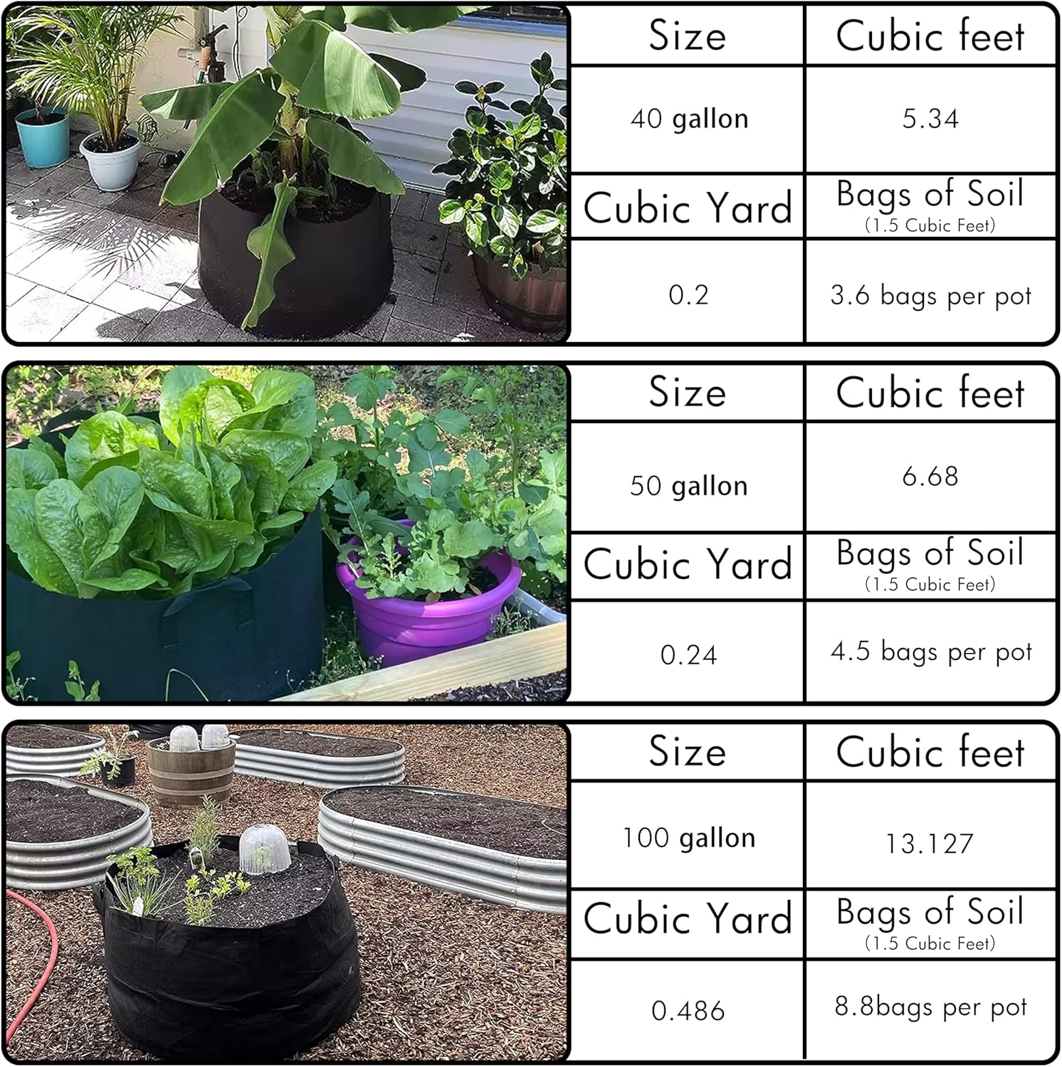 Gardzen 2-Pack 40 Gallon Grow Bags Fabric Pots with Heavy Duty Handles | Excellent Drainage & Breathability, Thickened