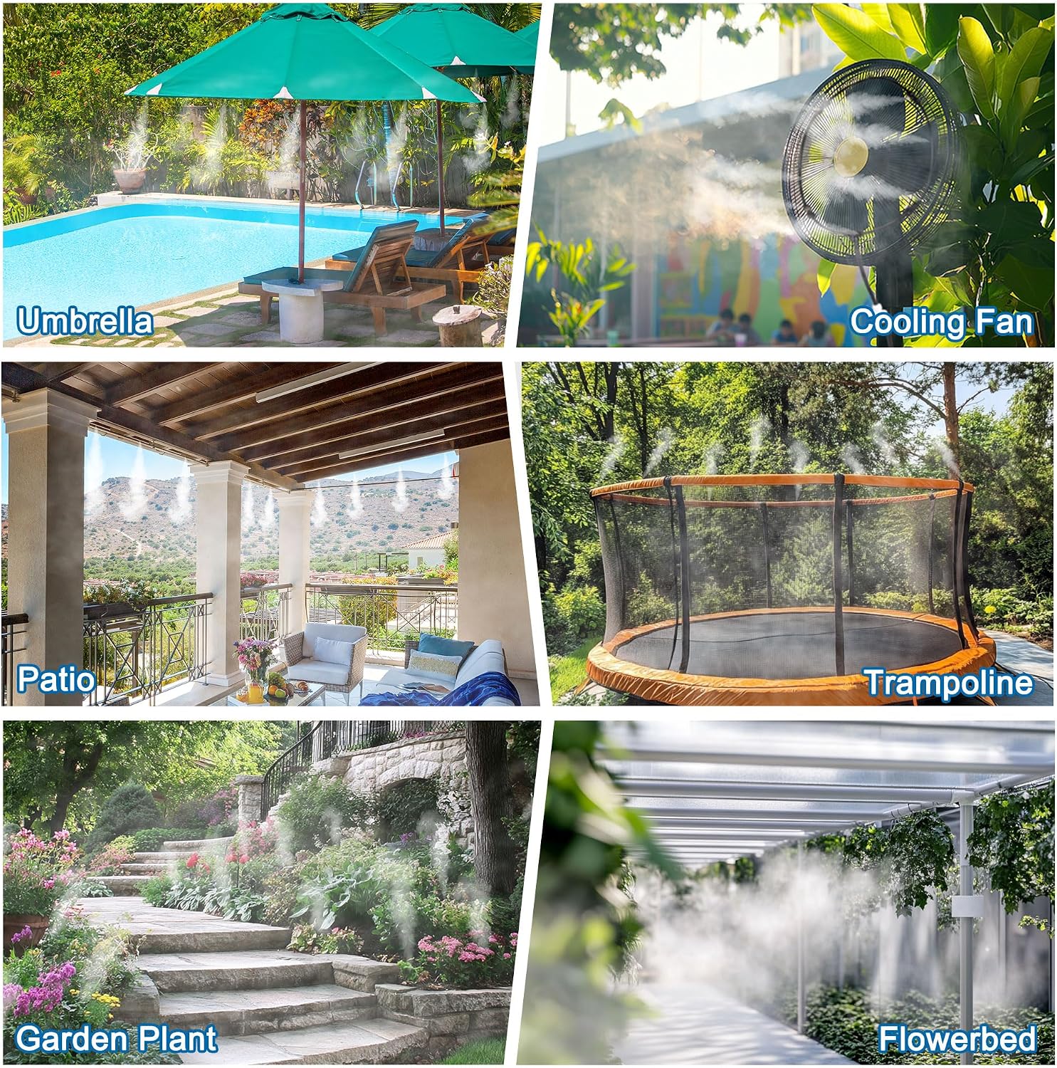 Drip Irrigation Kits Automatic Garden Irrigation System 360° Bending Nozzle | Includes 66FT 5/16 inch Irrigation Tubing