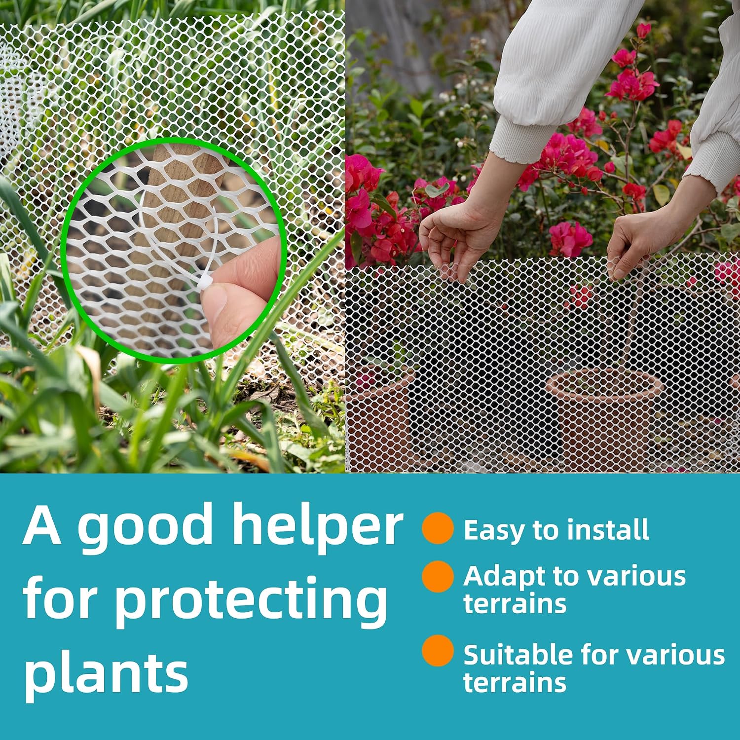 Pet & Garden Safeguard - 15.7IN x 32.8FT Roll - Black Plastic Netting, Multi-Use Decorative Fencing for Poultry, Dogs