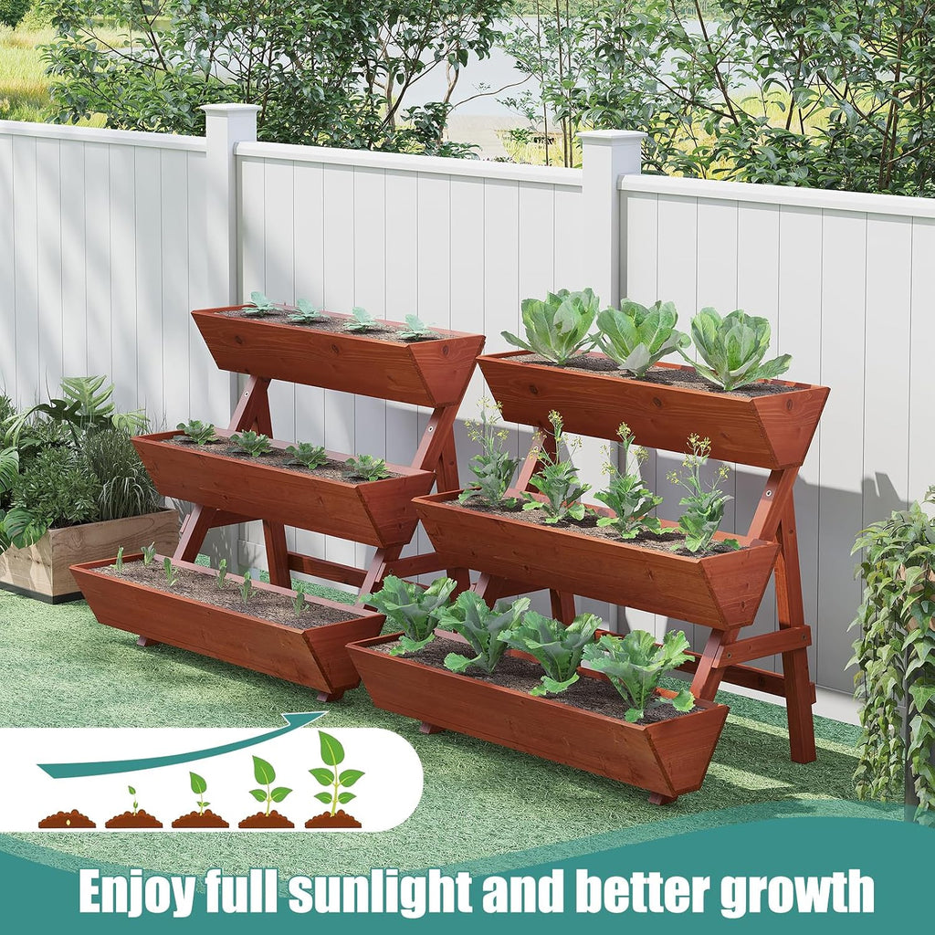 viewcare Raised Garden Bed, 3 Tier Vertical Garden Planter for Indoor & Outdoor, Raised Planter Box with Legs, Garden