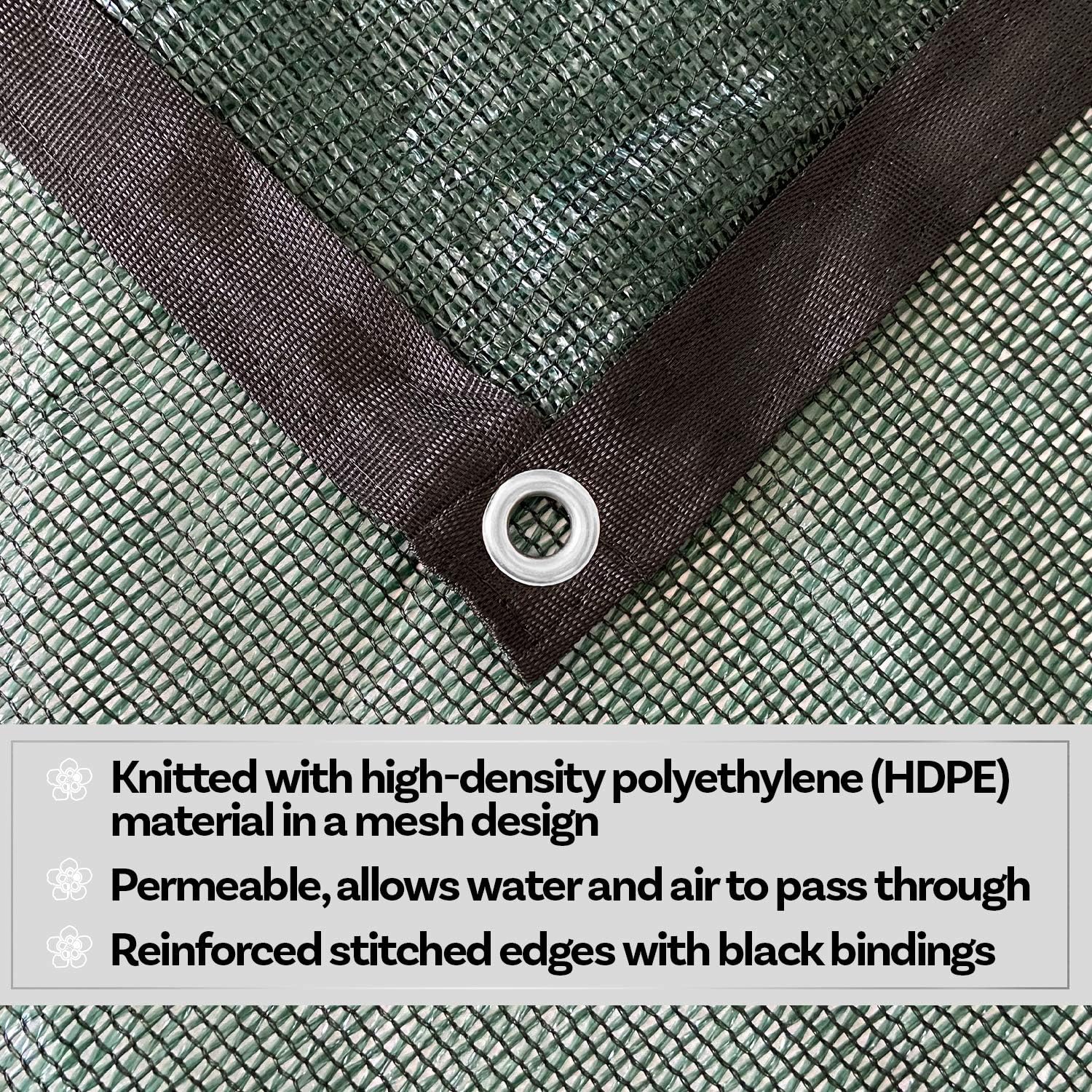 Alion Home HDPE 50% Sun Block Garden Netting Mesh - (6' x 6', Green)