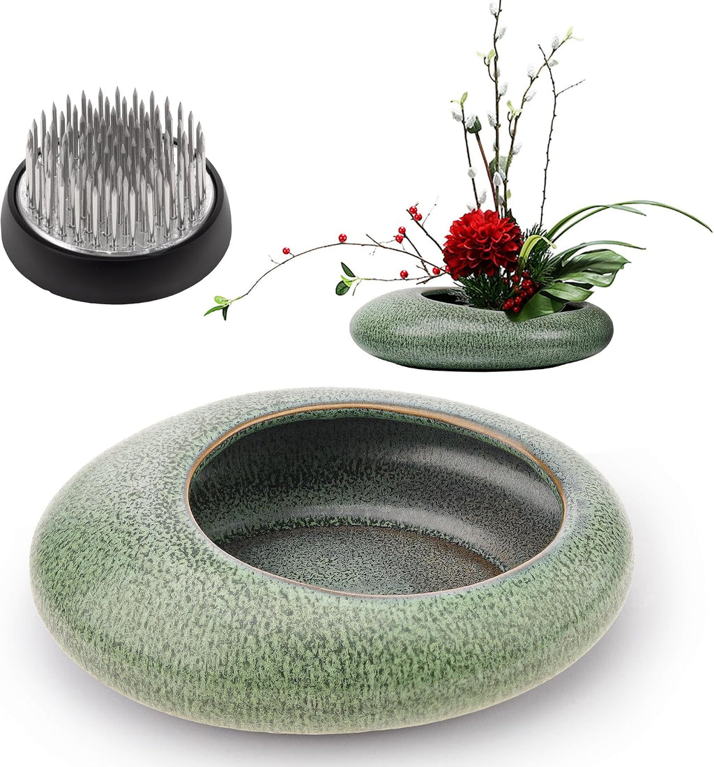 Folmywy Flower Frog Vase Set Japanese Ikebana Flower Arrangement Bowl