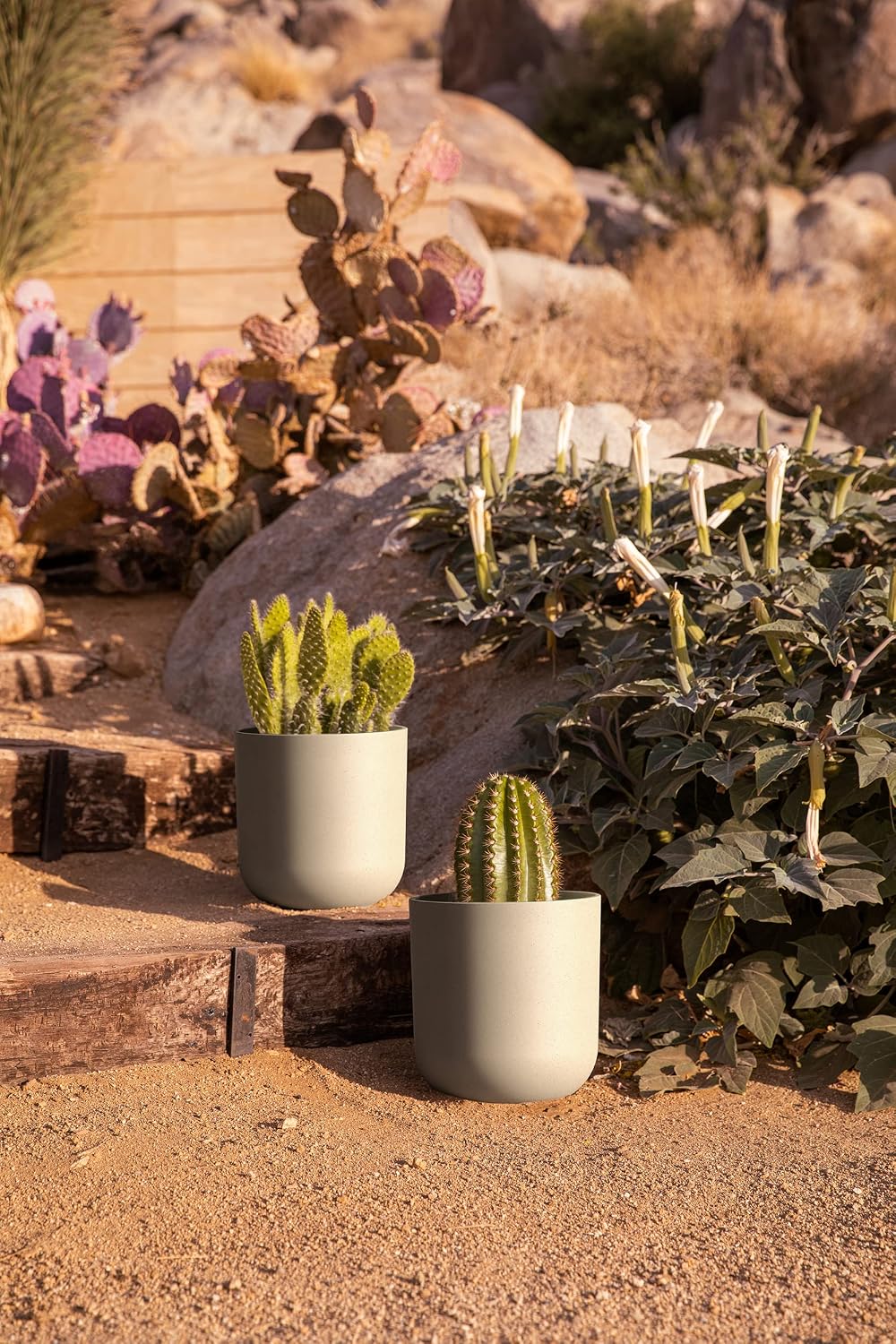 Veradek Mason Series Lima Planter - Large Round Outdoor Planter | Made From a Durable Plastic-Stone Composite With
