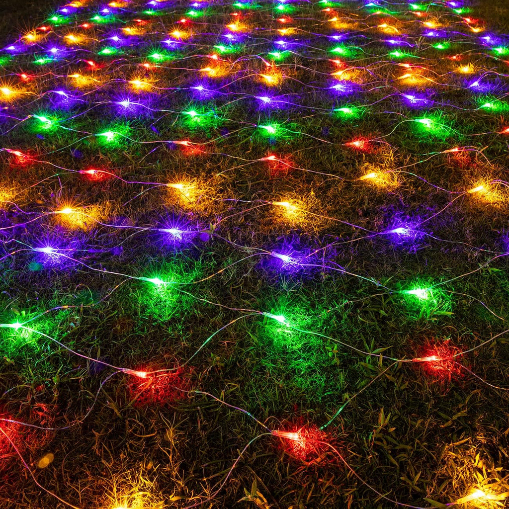 AWQ 360LED 13.1ftx6.6ft String Lights Christmas Net Mesh Lights Multicolor