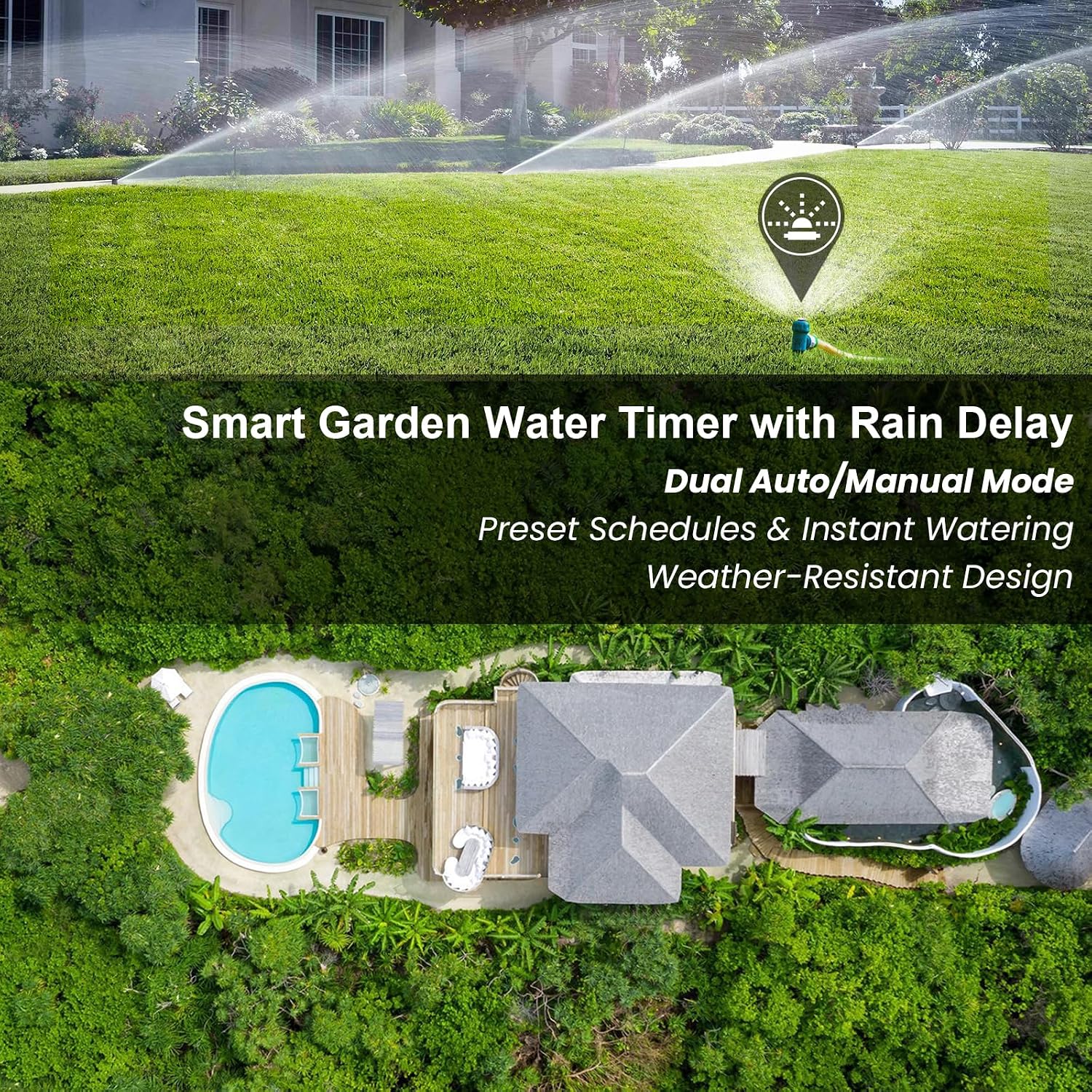Water Timer for Outdoor Garden Hose, Sprinkler Timer for Garden | Faucet Timer with Auto/Manual/Rain Delay Mode