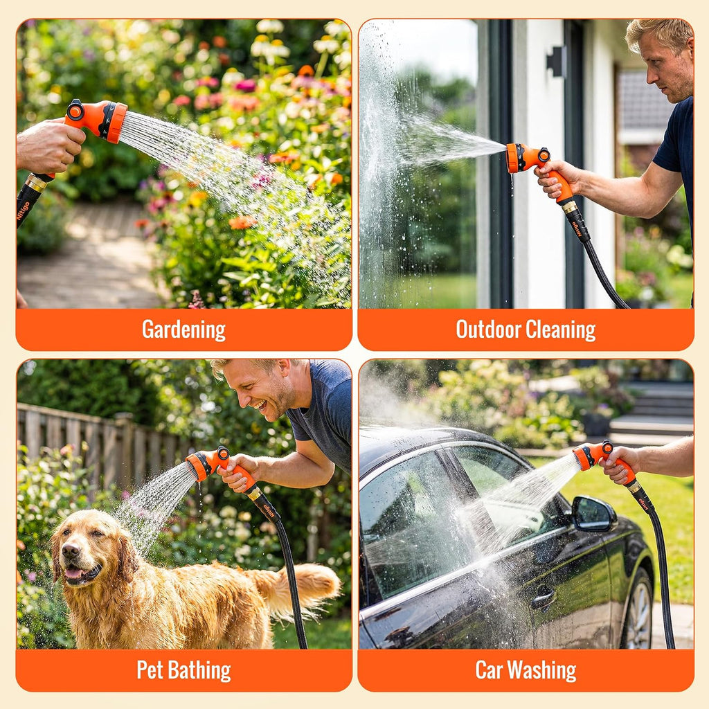 Nitigo Ultra Lightweight Garden Hose 50 FT, 2 Pounds | Wear-Resistant Nylon Outer Layer, Non-Expanding Flexible Water