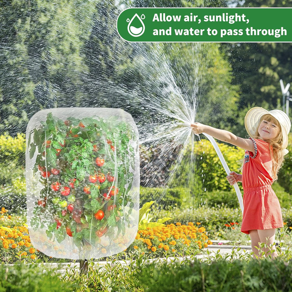 afzdby Garden Mesh Netting with Drawstring,Plants Cover Protection from Anti Birds,Bugs,Cicadas,and Insects-Pest