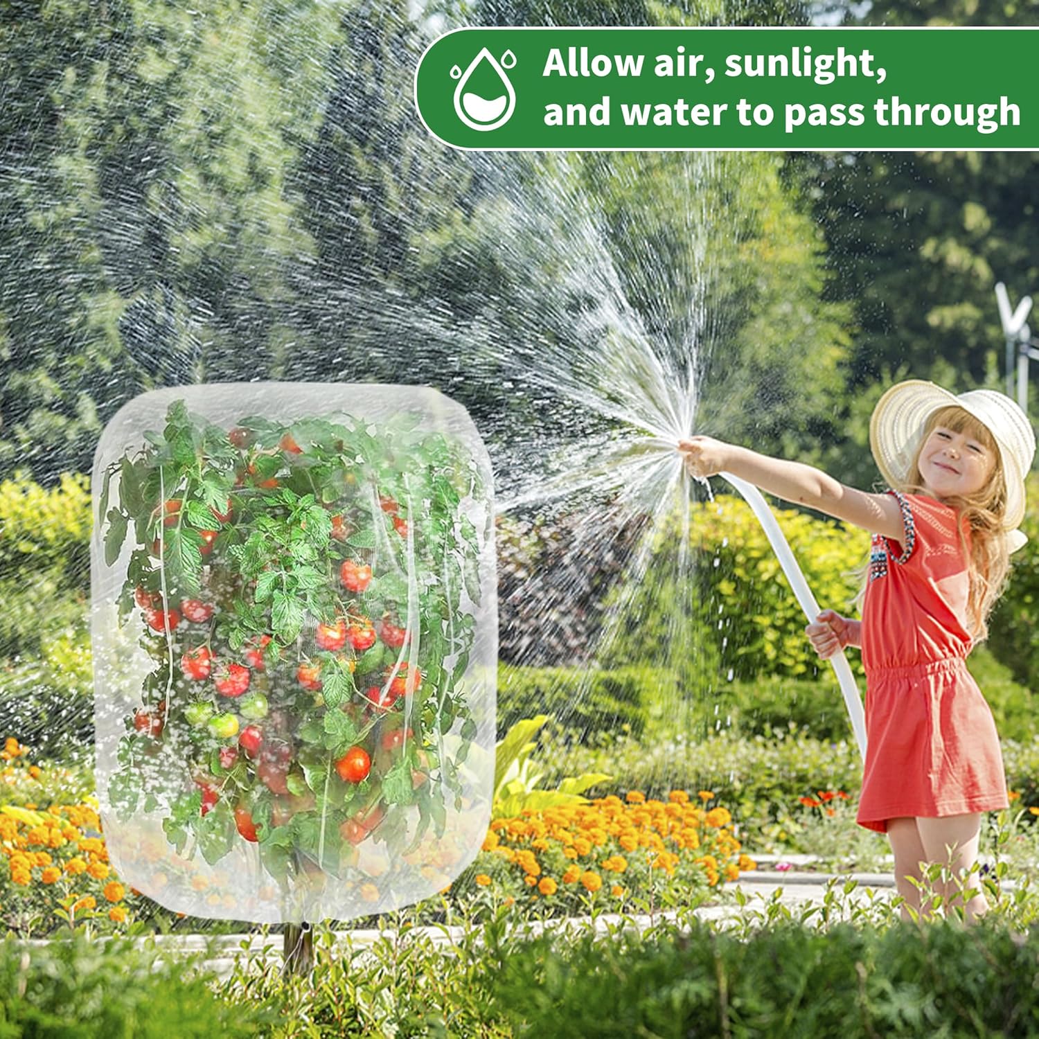 afzdby Garden Mesh Netting with Drawstring,Plants Cover Protection from Anti Birds,Bugs,Cicadas,and Insects-Pest