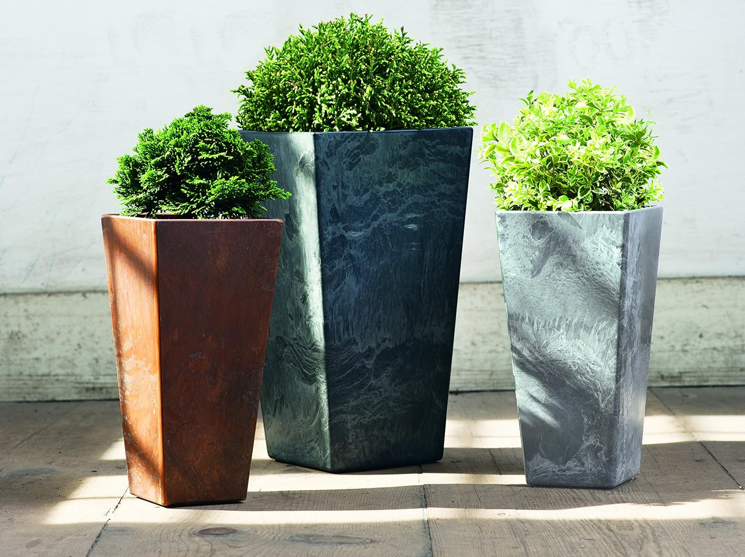 Root & Vessel, Ella Tall Planter, Black, 13.5"