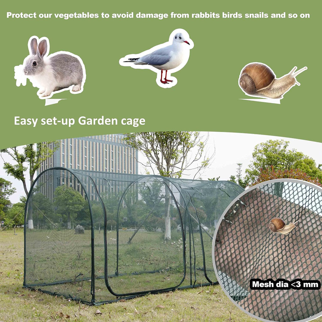 Large Tunnel 8.2'x4' Plant Netting Cover 4FT Tall Crop Cage Netting Pest Guard Cover for Vegetables Fruits Durable