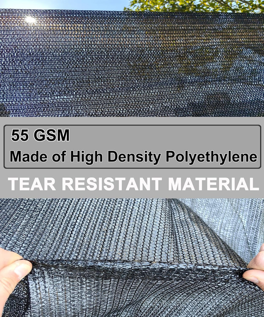 40%-50% Black Shade Cloth for Garden, 10x14FT Sun Block Mesh Tarp | Sun Shade Cover for Plants Cover, Greenhouse