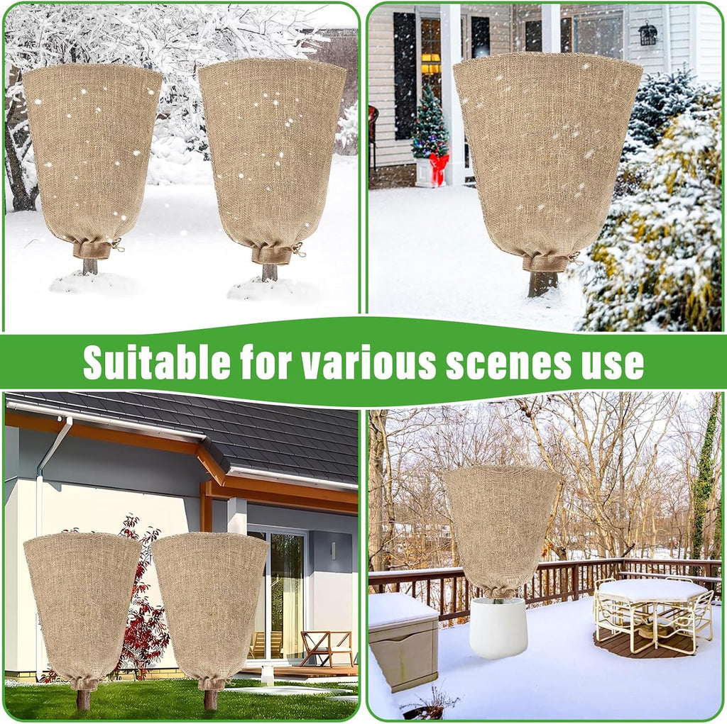 Riare 4 Packs 24 × 40 Inch Large Winter Plant Cover Bags with Drawstring