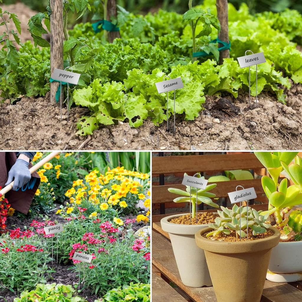 STARTOSTAR 30-Pack Metal Plant Labels Weatherproof Garden Markers,Height 10.6'', Label Area 3.5''X 1.2'' Reusable