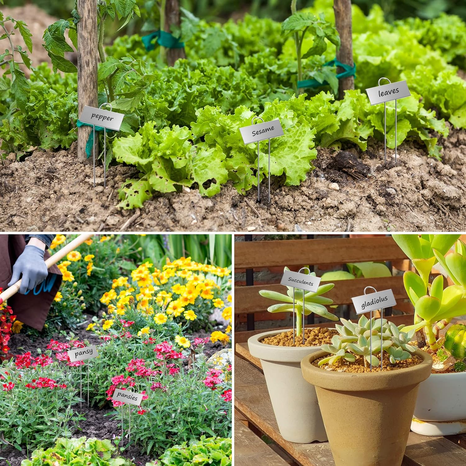 STARTOSTAR 30-Pack Metal Plant Labels Weatherproof Garden Markers,Height 10.6'', Label Area 3.5''X 1.2'' Reusable