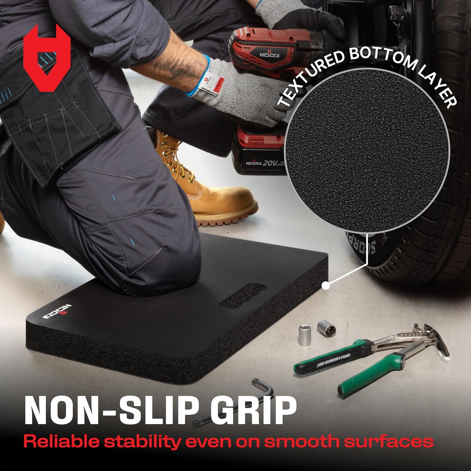NoCry Extra Thick Professional Garden Kneeling Pad With Anti-Slip Coating | Ultra Soft Foam Cushion, Water & Dirt