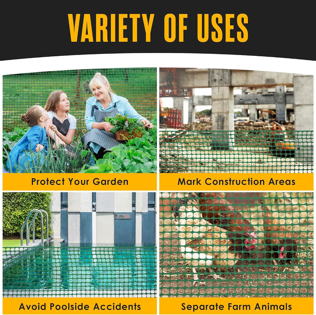 Fencing, Temporary Fence, Snow Fence, Chicken, 10.55 lb/roll, 4x100' Feet | Houseables Green Plastic Fencing, Deer