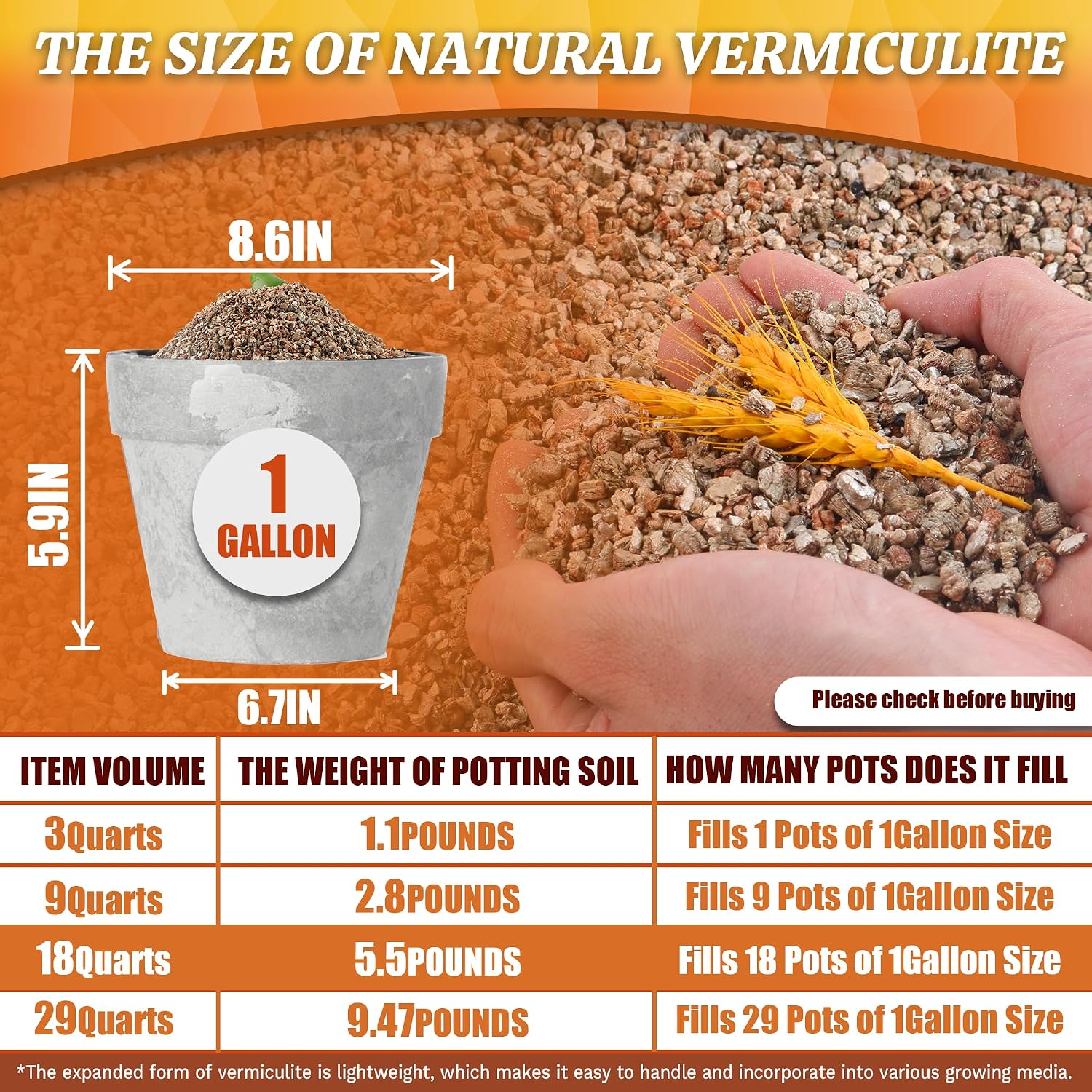 AVALUTION 18QT Vermiculite - Organic Vermiculite for Plants Horticultural Coarse Vermiculite Natural Soil Additive for