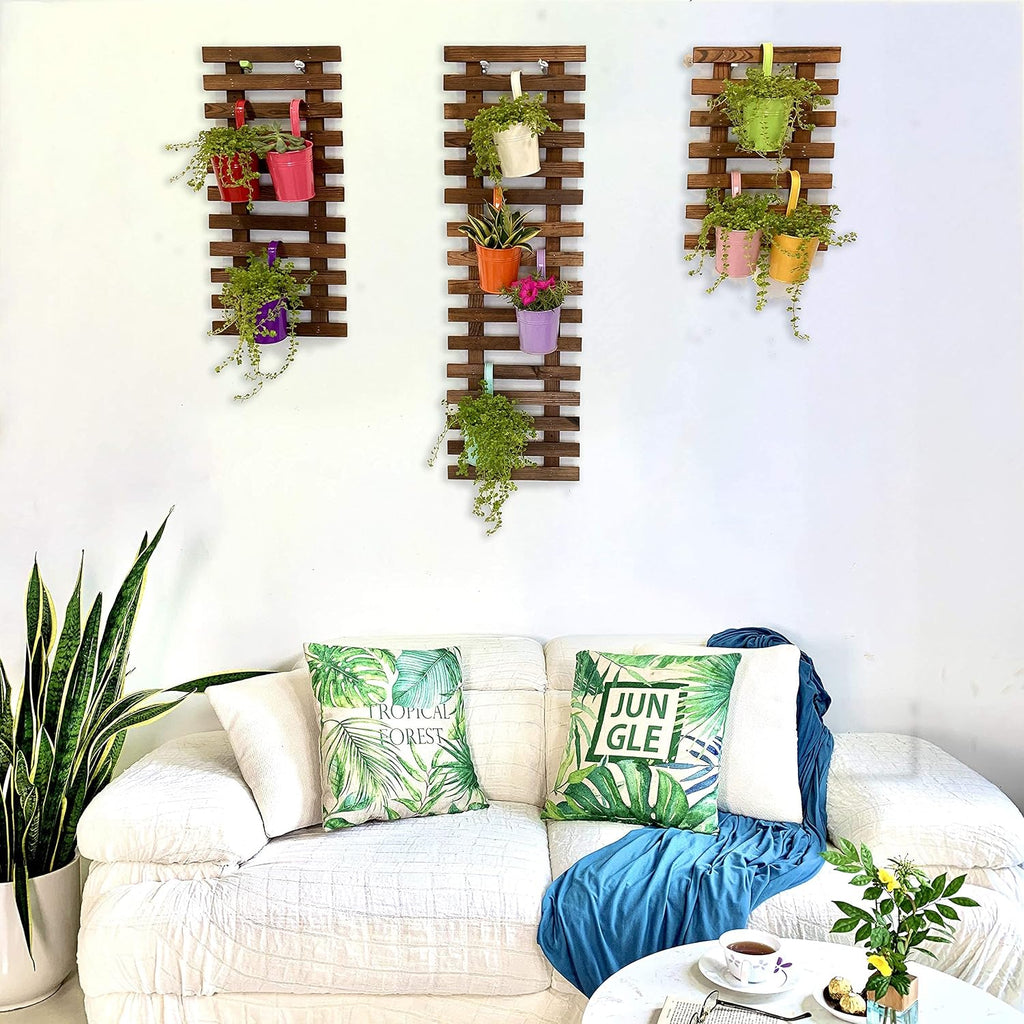 ShopLaLa Wall Planter (3 Pack) Wooden Hanging Planter for Indoor Plants | Air Plant Succulent Holder, Live Vertical