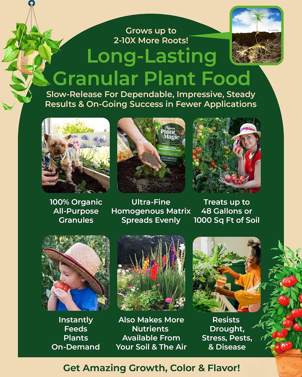 Organic Plant Magic - Truly Organic™ Slow Release Granular Fertilizer : Long-Lasting Plant Food Granules - Indoor &