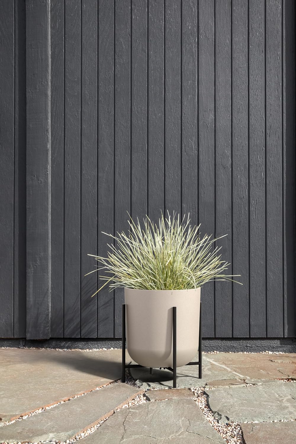 Veradek Mason Series Raised Lima Planter - Round Planter with Stand | Made From a Durable Plastic-Stone Composite &