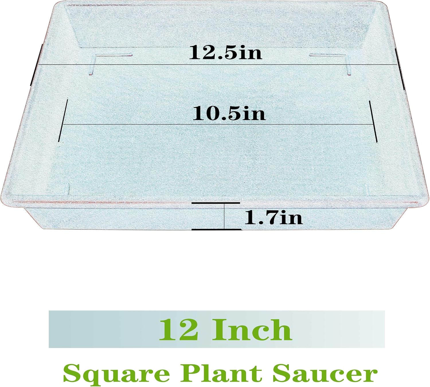 NIMYAU Square Plant Saucer 12 Inch 5 Pack, Plant Stand Plant Trays for Pots Heavy Duty Plastic Plant Saucers for