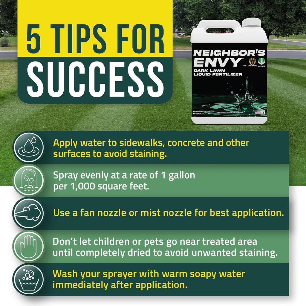 PetraMax Neighbor’s Envy Grass Fertilizer for Lawn & Garden, 1 Gallon Covers up to 16,000 sq.ft. 7-in-1 Liquid Lawn