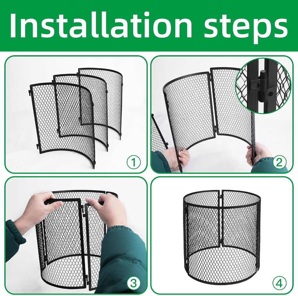 4 Pack Metal Plant Cage Protectors from Animals-11.8 x 11.8 Inch Garden Plant Protector - Sturdy Bunny Barricades