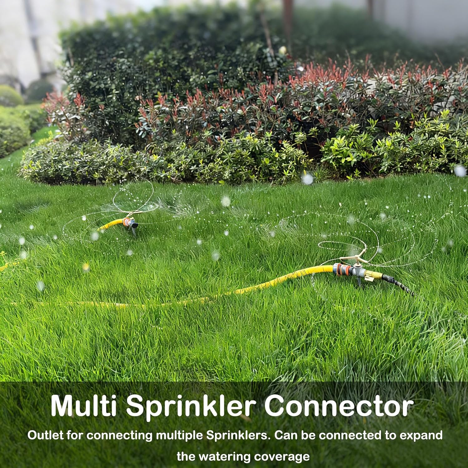 [2 Pack] 3-Arm Rotary Sprinkler Brass Nozzle Metal Spike Base | 3-arm rotary, brass nozzle, metal spike base, 360°