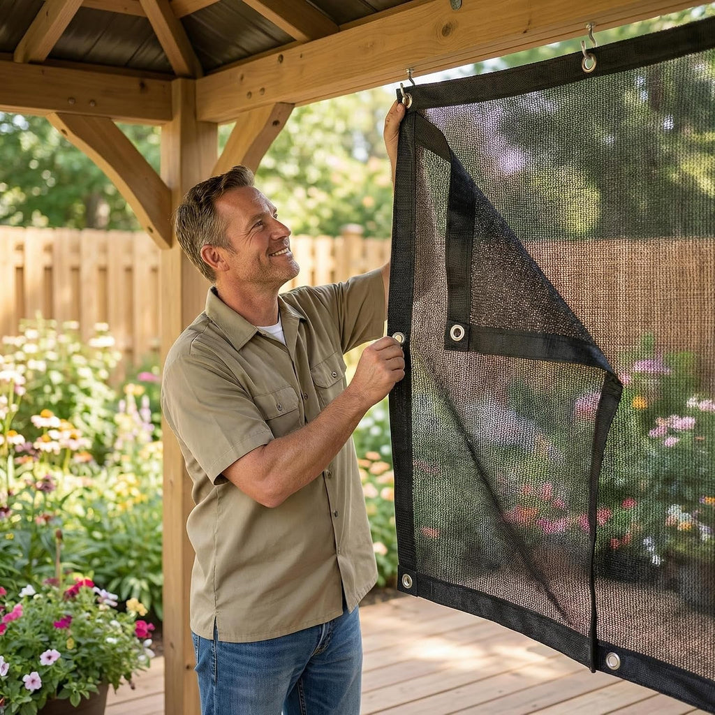 40% Shade Cloth for Garden 10 x 20 FT,50PCS Zip Ties | Durable Breathable HDPE Mesh Sun Shade with Grommets,UV