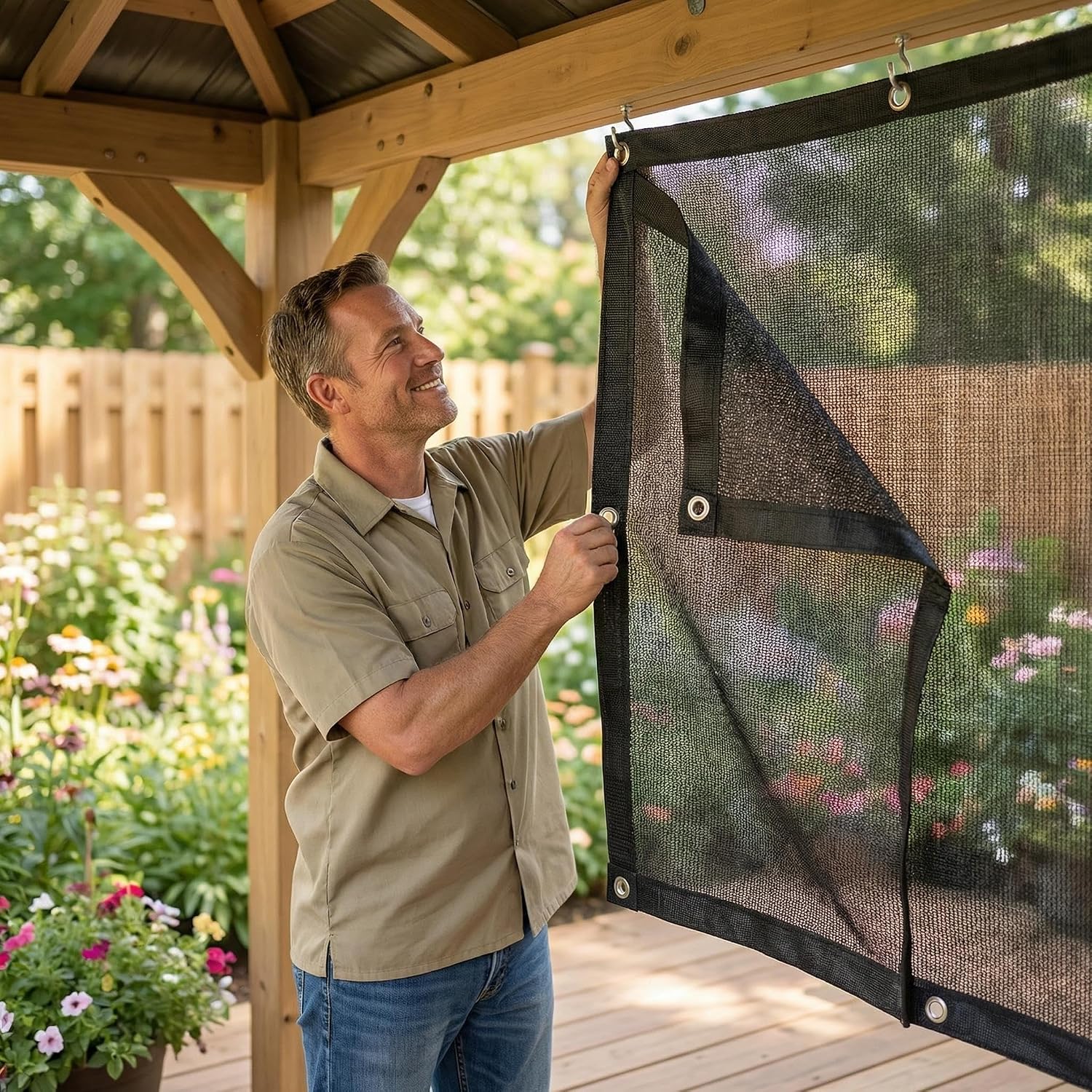 40% Shade Cloth for Garden 10 x 20 FT,50PCS Zip Ties | Durable Breathable HDPE Mesh Sun Shade with Grommets,UV