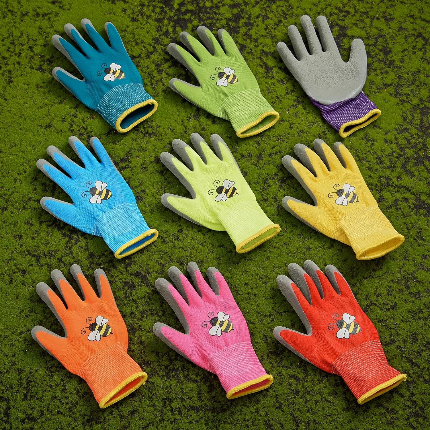 36 Pairs Kids Garden Gloves Children Work Gloves | Non Slip Rubber Coated Gardening Gloves for Kids Toddlers Youth Boys