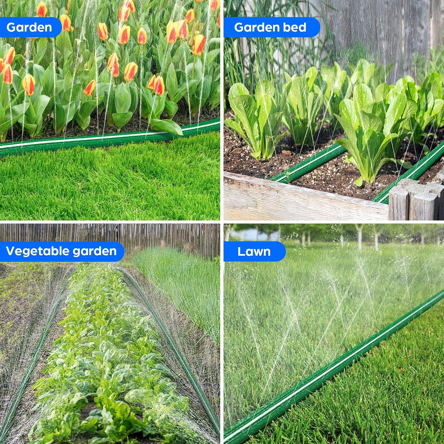 Jin&Bao 75FT Sprinkler Hose Heavy Duty Garden Lawn Water Hose with Staples | High-efficiency sprinkler system,dual-use
