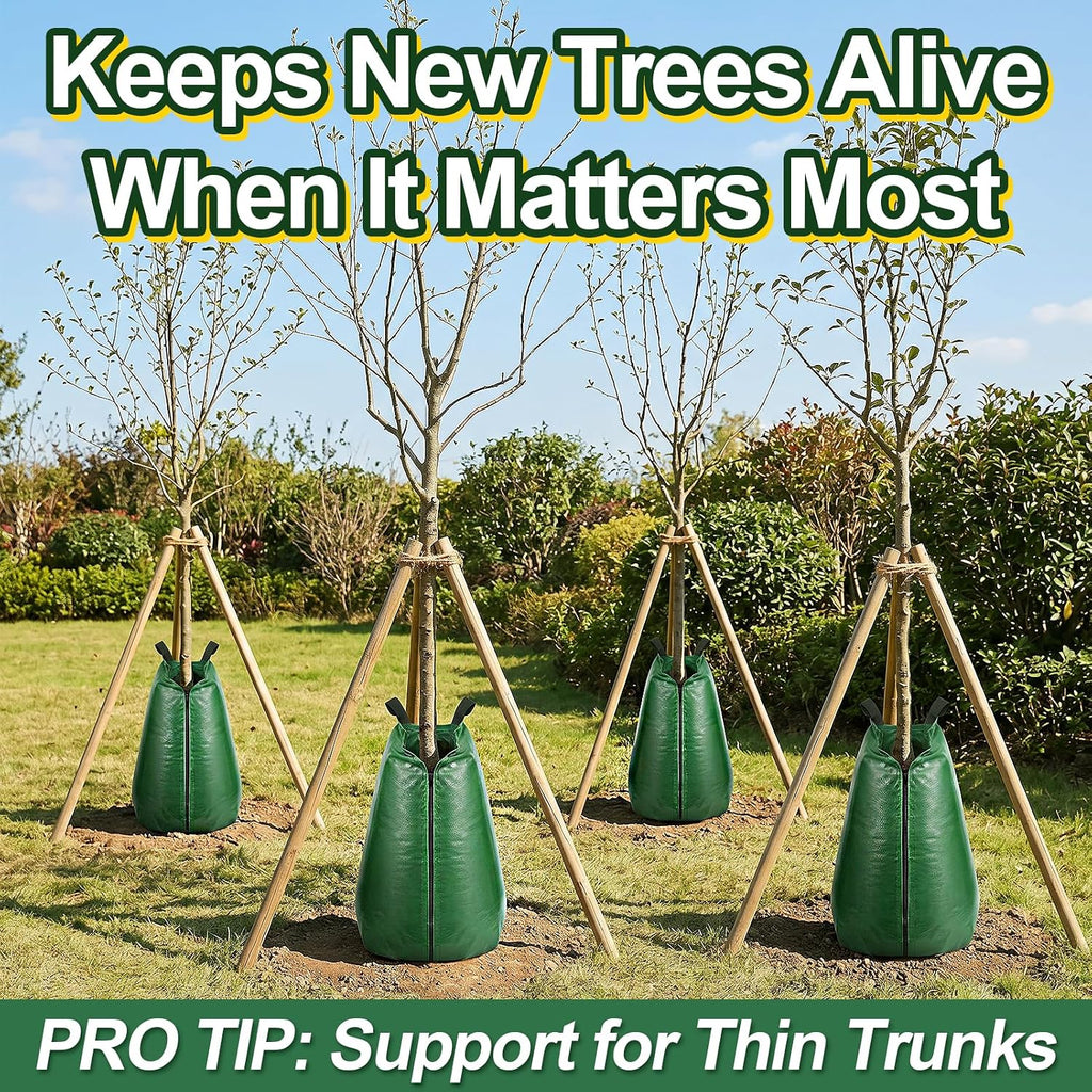 4Pcs 20 Gallon Tree Watering Bag, Slow Release Drip Irrigation Bags | Summers/Droughts Deep Watering, Easy Setup