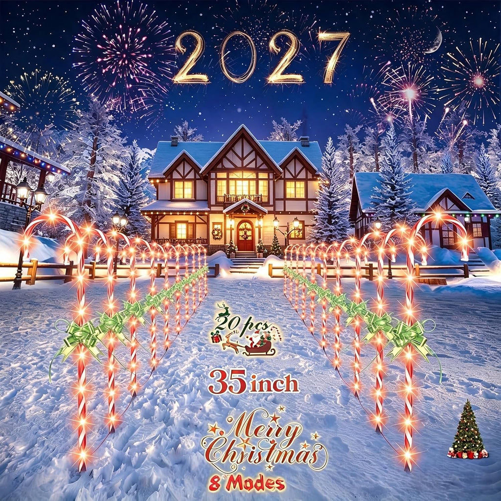 TRWYMZ 35" Christmas Candy Cane Lights Outdoor Christmas Decorations
