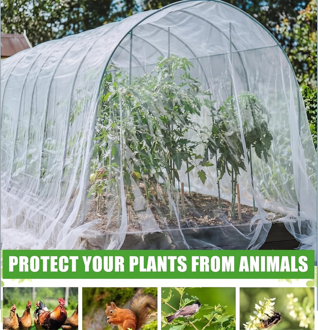 15 x 33 ft Garden Mesh Netting Insect Mosquito Net, White, 1 Pcs | Pest Barrier for Vegetables, Large Fruits Tree Net