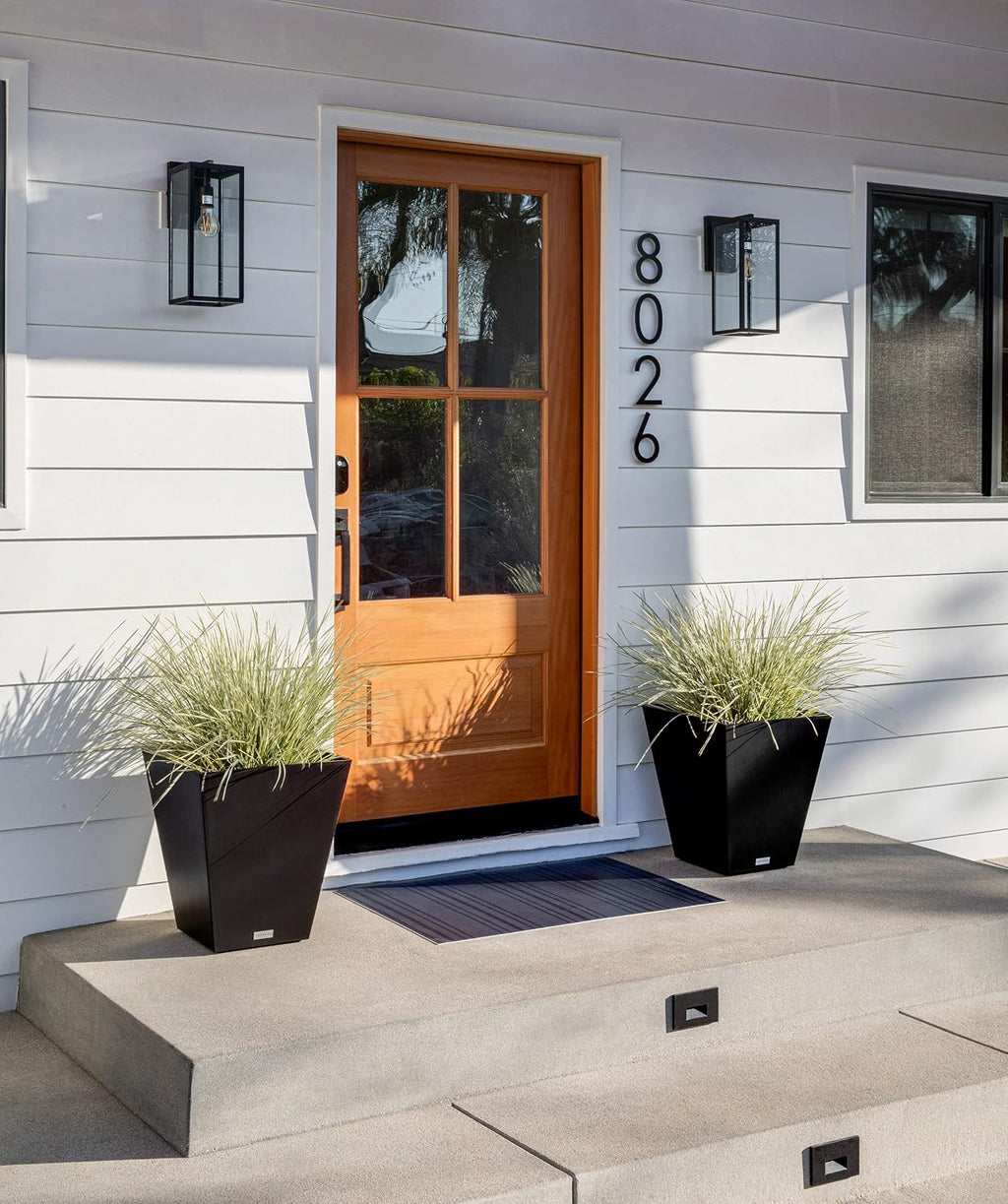 Veradek Pure Series Nobleton Planter - Tapered Square Outdoor Planter | Made From Durable Plastic With Pre-Drilled