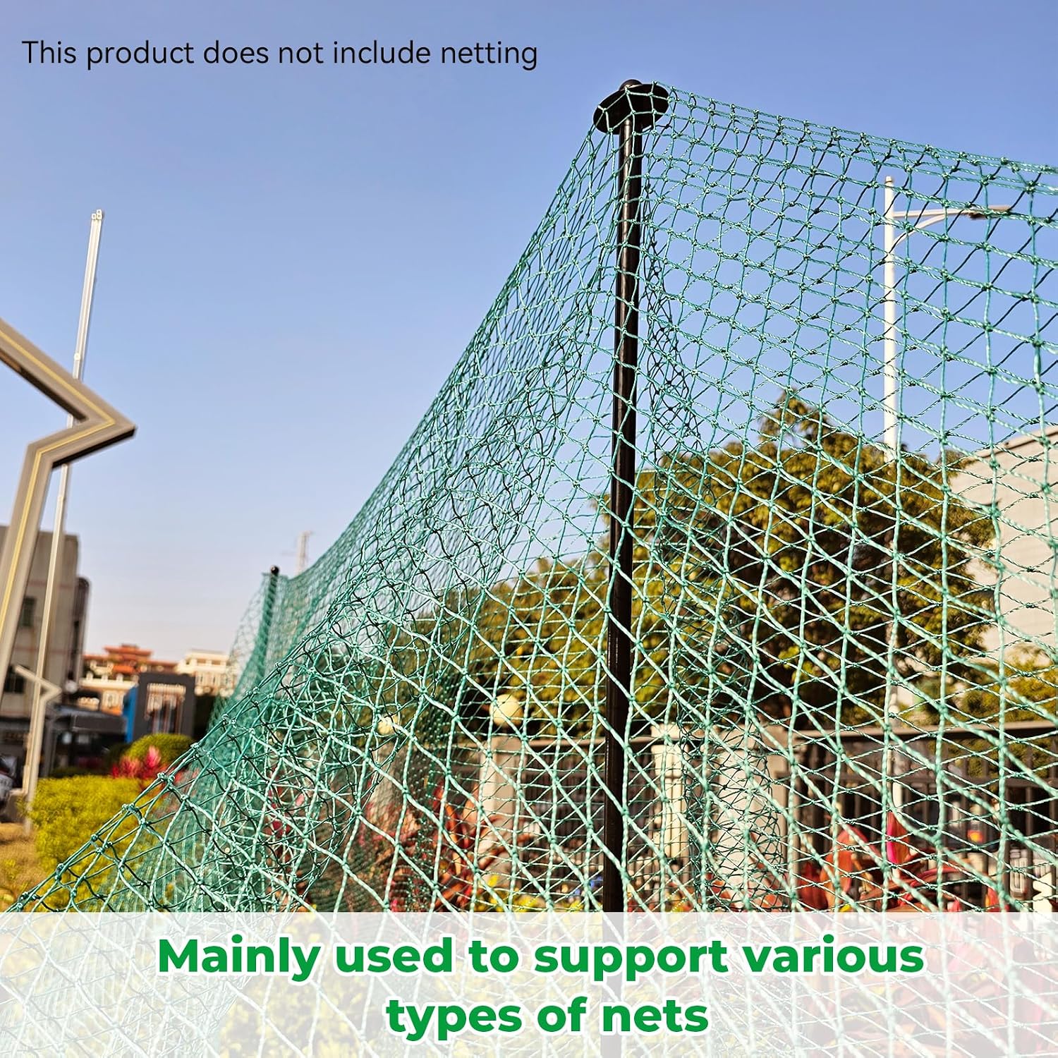 72 Inch Garden Stake Netting Support, Black Heavy Duty Powder Coated Steel Frame for Garden Fencing, Plant & Crop