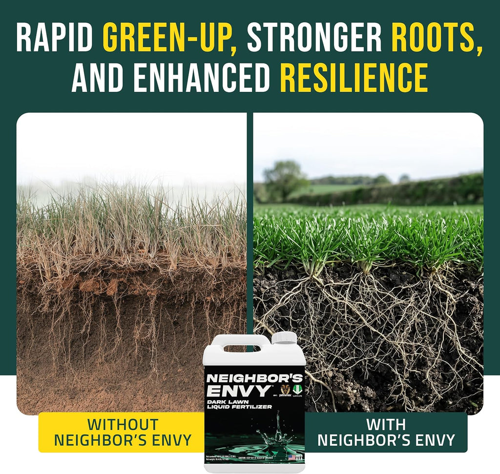 PetraMax Neighbor’s Envy Grass Fertilizer for Lawn & Garden, 1 Gallon Covers up to 16,000 sq.ft. 7-in-1 Liquid Lawn
