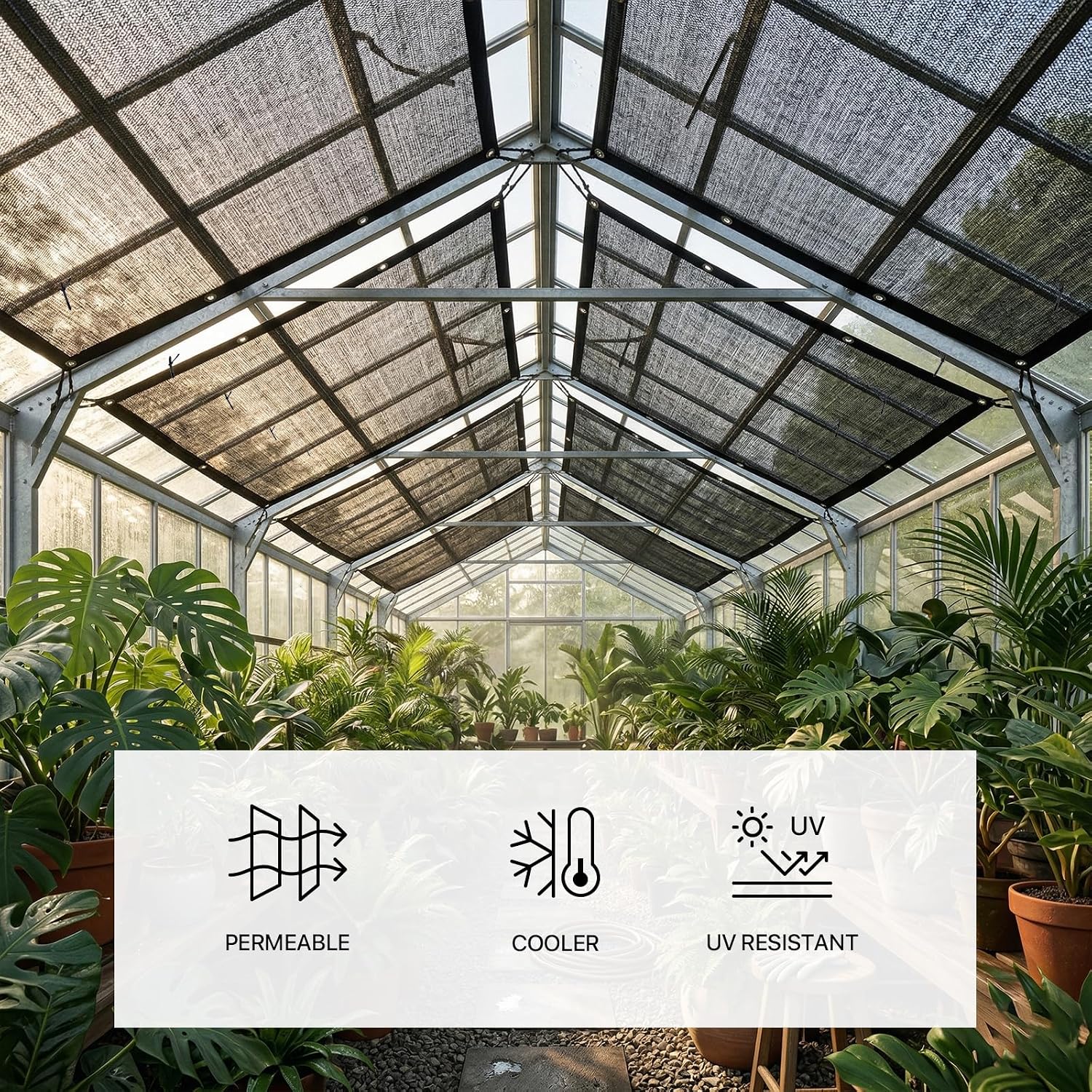 Amgo 50% Black Shade Cloth, 8FT x 16FT Mesh Tarp, Black Sun Shade Netting with HDPE Material and Heavy Duty Grommets