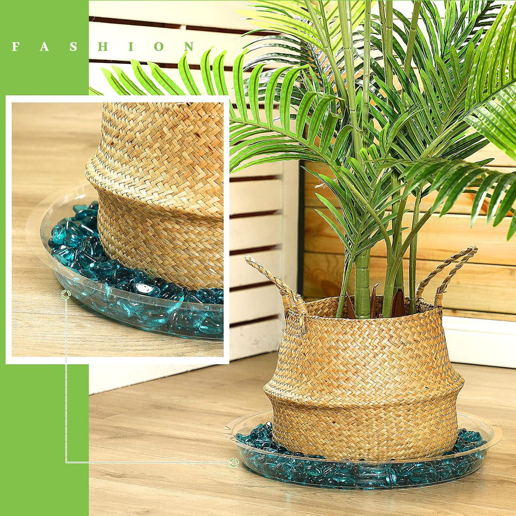 Shellwei 18 Pack 18 Inch Plastic Plant Saucers Extra Large Clear Flower Pot Drip Trays Plants Drip Tray Plant Drainage