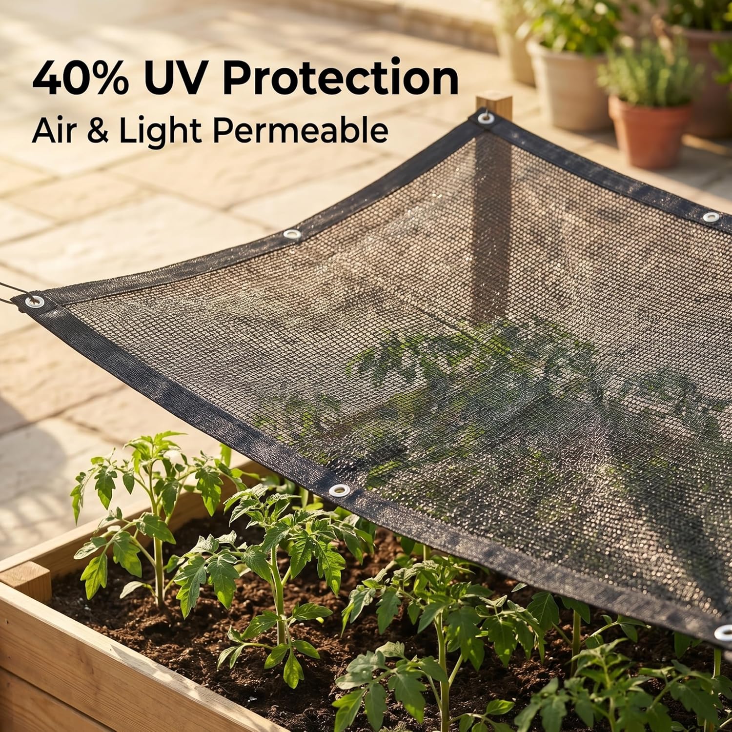 40% Shade Cloth for Garden 10 x 20 FT,50PCS Zip Ties | Durable Breathable HDPE Mesh Sun Shade with Grommets,UV