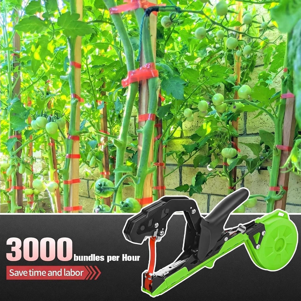Easy & Fast Plant Tying Machine for Tomatoes, Grapes, Cucumbers - Professional Tying Tool Saves Labor with Spare Tapes