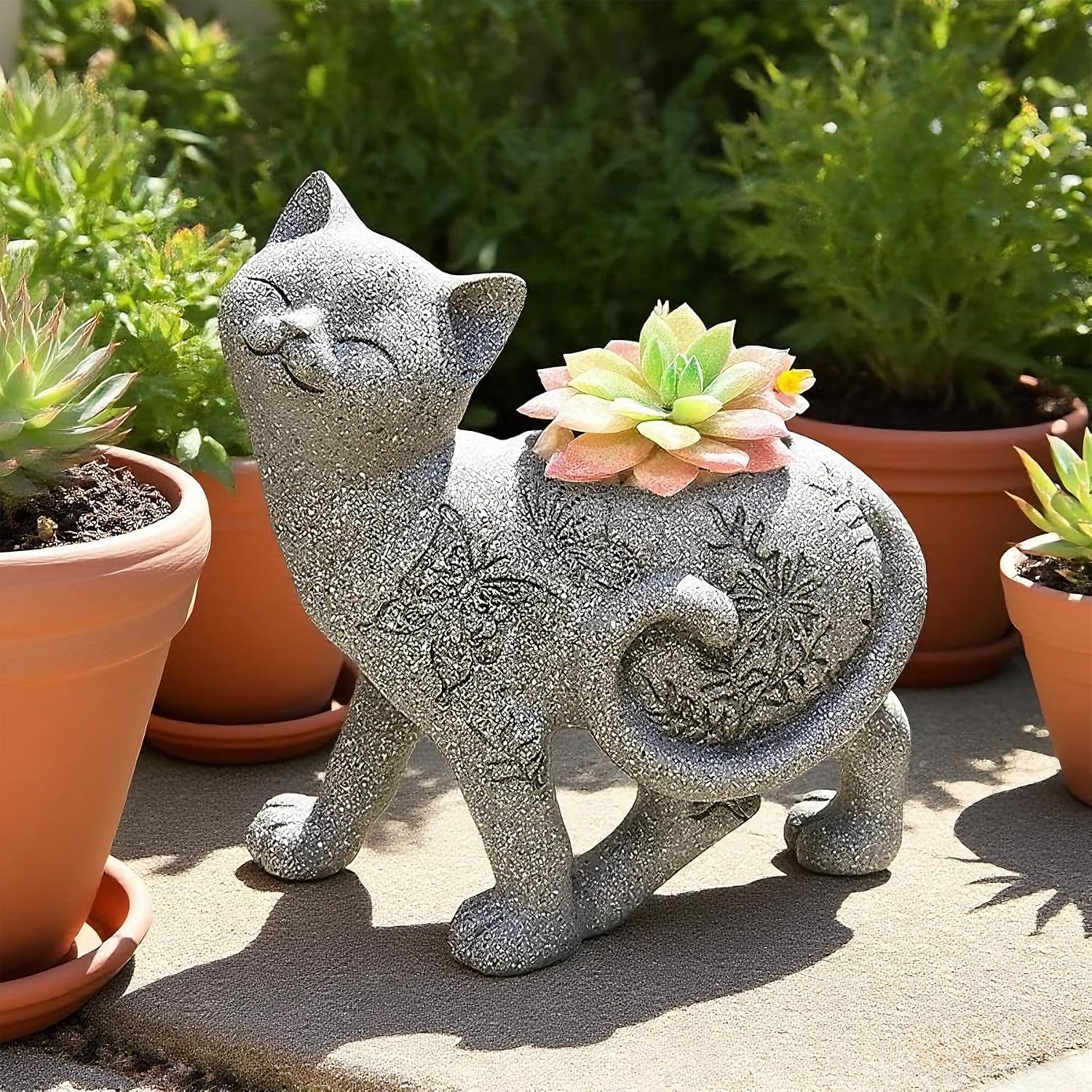Teaeeno Cat Succulent Pot Planters with Drainage Hole for Plants, Flower Garden Pots for Plants, Succulent Cactus Home