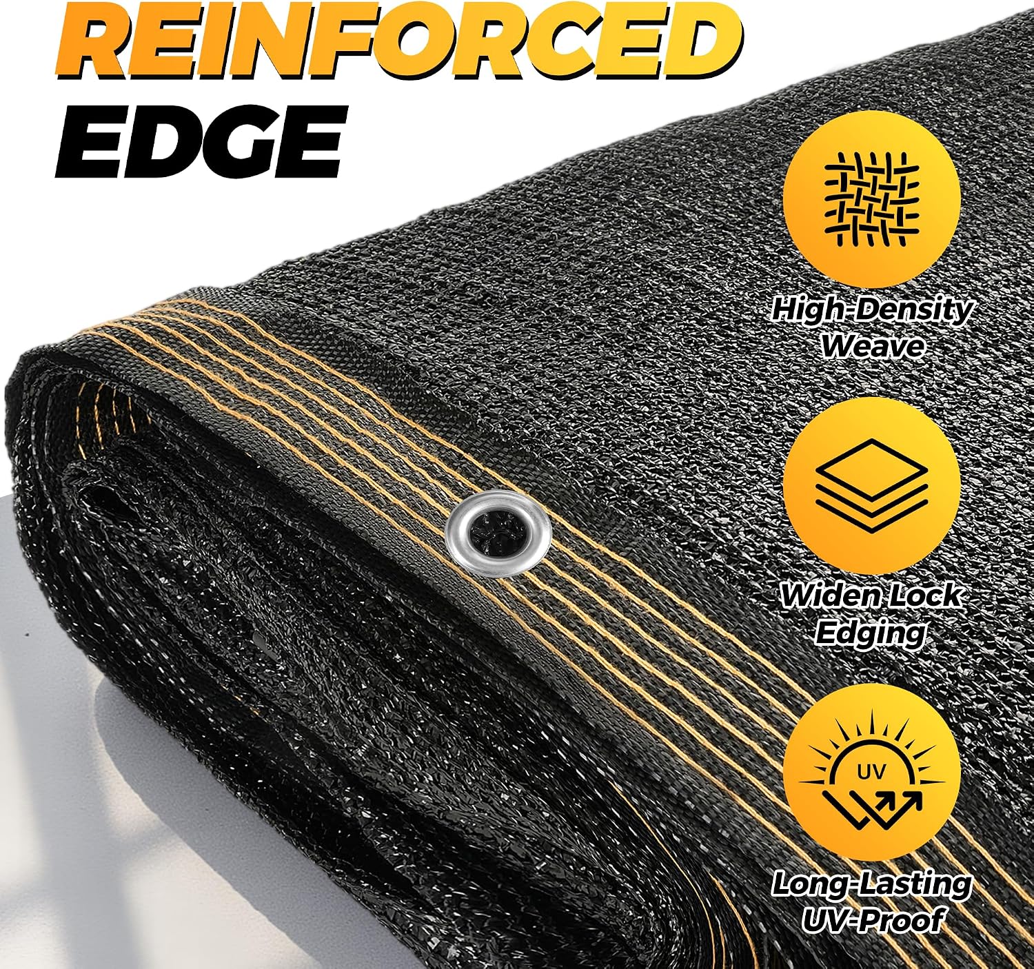 JOJOLEE 70% Sun Shade Cloth, 10x20FT Shade Net Mesh Tarp with Grommets, Black Sunblock Cover for Outdoor Patio Plants