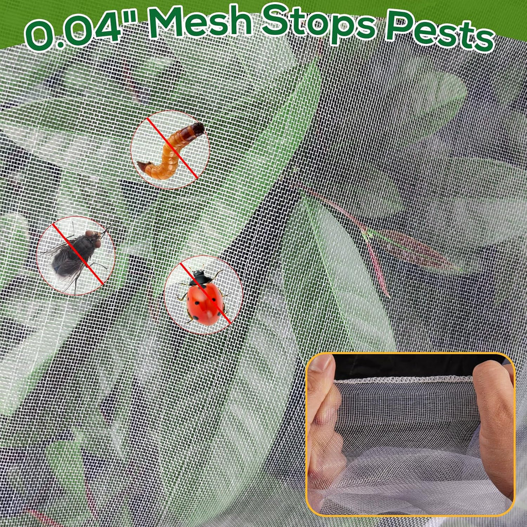 2 Pack 7 x 6 ft Fruit Tree Netting Covers with Drawstring | Ultra-Fine Mesh Garden Insect & Bird Protection Cover
